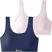 [Herepai] Big Girls' Sports Bra with Breathable Pads Teens Cotton Training Bras