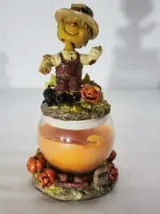 Fall Harvest Pumpkin Spice Candle Scarecrow Bobble Head Bobblehead Rare