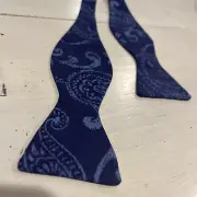 J.R. CRIDER’S Bow Tie Blue Big Paisley Adjustable ~NEW
