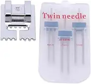 1 Set Twin Stretch Sewing Machine Needles for Brother, JANOME, Singer and Domestic Machines - Double Needle Pins