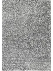 Halo Charcoal Loop Pattern Wool Blend Rug