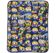 NEW! Team Ninja Game Time Soft Plush Throw Fleece Blanket 46"x60" Emoji Fortnite