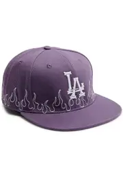 Loso Nyc LA Bones Sashiko Twill cap - Purple S7 3/8