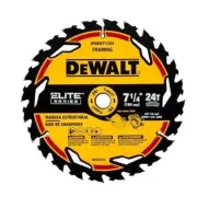 DeWalt DWAW71424 Elite 7-1/4” x 24-Tooth Carbide Circular Saw Blade (10-Pack)