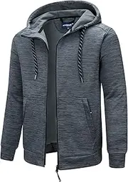 [Scheibler] Men's Winter Knitted Work Jacket - Men's Cardigan with Zip - Work Wear Men Soft Inner Lining - Winter Work Jackets Men with Fixed Hood