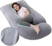 Annuoyi Pregnancy Pillow，U-Shape Full Body Pillow， Support for Back、Hips、 Legs、B