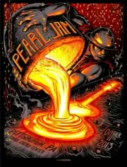 Pearl Jam Vinyl Sticker 2.5"x3.5" Pittsburgh PA 10/11/13 Poster Art Molten Steel
