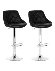 [Artiss] Leather Bar Stools 2x in Black