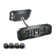 Solar Power TPMS Car Tire Pressure Alarm System LCD Display W/4 External Sensors (for: Mitsubishi)