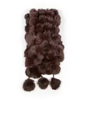 Brown Fur Pom Pom Scarf