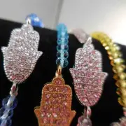 Beaded Rhinestone Hamsa Bracelet