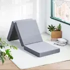 Tri-Folding Memory Foam Mattress Topper, 4 Inch Gel Folding Mattress for Camping