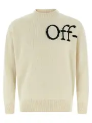 [Off-White] Off-White-Bookish Shared Knit Maglioni Bianco/Nero-Donna S
