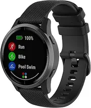 T Tersely 22mm Watch Band Compatible for Garmin Venu 2/ Venu 3/Forerunner 265 /Vivoactive 4 45mm / Forerunner 255 /Music, Silicone Sport Strap Quick Release