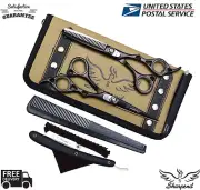 6.5 Inch Professional Hair Cutting Scissors Thinner Razor Set Kit Barber Salon