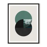 Emerald Dichotomy Framed Wall Art - Black