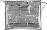 [Ipetboom] 1Pc Clothes Storage Bag Transparent Hanging Organizer Pouch for Closet Durable Container with Strap for Travel Home Use