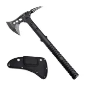 [EU Direct] KHU Camping Throwing Tactical Hatchet Tomahawk with Spike, Survival Hatchet with Sheath, Nylon Fiber Handle