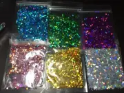 Solvent Resistant 3MM hexagon Shape Holographic You Choose Color Nail Art USA