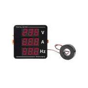 AC Ammeter Voltmeter Three Display Current Voltage Frequency Meter8067