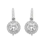 Sterling Silver Cubic Zirconia Hook Drop Earrings