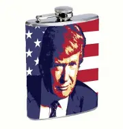 President Trump USA 8oz Stainless Steel Flask Drinking Whiskey