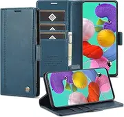 [GoshukunTech] for Samsung Galaxy A51 Case,for Galaxy A51 Wallet Case,Flip Leather Wallet Cover with Card Holder Cash Pocket Magnetic Closure[ Blue ]