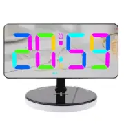Digital Alarm Clock with Wireless Charging, Mirrored LED Clock for Bedroom3897