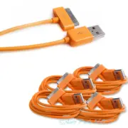 4X 10FT USB TO 30PIN ORANGE CABLE DATA SYNC CHARGER SAMSUNG GALAXY TAB TABLET 7"
