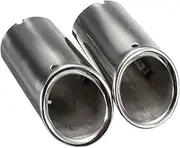 Pair Car Exhaust Muffler Stainless Steel Tail Pipe Tip Chrome Compatible For BMW E90 E92 325i 328i 3 Series 2006 2007 2008 2009 2010