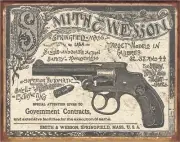 Smith & Wesson 1892 Gov. Contracts Tin Metal Sign Man Cave Garage Decor 12.5x16