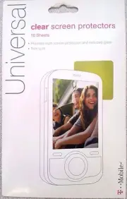 New T-Mobile Universal Clear screen protector -10 sheets- Apple iPhone & Samsung
