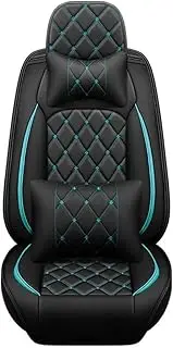 DENGFU Car Seat Covers Universal Set for Volkswagen Amarok Jetta Tiguan Santana Variant Lamando Lavida Vista Car Accessories, Black/Green Luxury