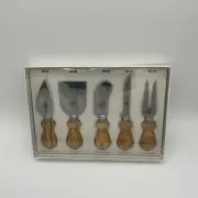 Williams-Sonoma Antonini Italian Cheese Knives 5 Piece Boxed Set~Olive Wood~NEW!
