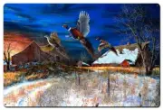 HOMESTEAD PHEASANTS BARN HOUSE 36" HEAVY DUTY USA MADE METAL HOME DECOR SIGN