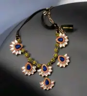 Logo Links By Lori Goldstein Multicolor Chunky Crystal Flower Necklace NWT