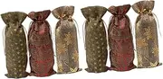 TOVINANNA Red Wine Bag Set 6 Pack Christmas Wine Bottle Covers Bottle Sleeve Decor Unique Present for Christmas Dinner Party