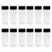 12pcs Clear Plastic Spice Bottles Jars Containers Shaker Lid Herb 100ML