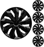 YOLOCKEY 15" Black Wheel Rim Cover Hubcaps Replacement R15 Hub Caps Snap On Universal Wheel Rim Cover ABS Exterior Accessories for Car Trunk SUV Set of 4