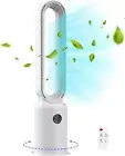 Bladeless Tower Fan, Pedestal Floor Fan with Negative Ion Purification, 24 Speed