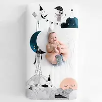 在飛比找momo購物網優惠-【美國RookieHumans】嬰兒床純棉絲柔床包(月亮!生