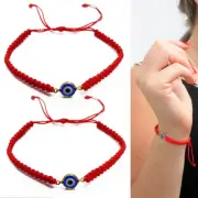 2 Evil Eye Blue Hamsa Nazar Red Macrame Hand Of God Kabbalah Bracelet Lucky Gift