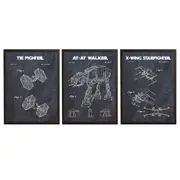[Namly Design] Patent Drawing Poster - Star Wars Vehicles / Set of 3