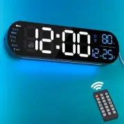 Digital Wall Clock Large Display 13.7 inch Large Digital Wall Clock with RGB ...