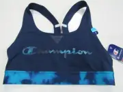Women's Champion Blue Tye Dye Blue Moderate Support Sports Bra Nwt