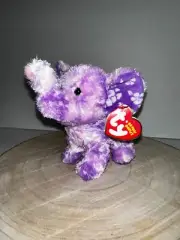 Ty Beanie Babies COASTLINE the Purple Elephant Plush (6.5 Inch) Mint with TAGS