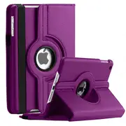 For Apple iPad 9th Gen Cover, iPad 9 Generation 10.2 2021 Leather Smart 360 Rotate Flip Stand Case Cover (Purple)
