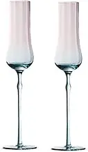 Champagne Flutes Glass Crystal Tall Champagne Glasses, 2 Pcs Champagne Glasses with A Capacity of 5.41 oz for Birthdays Engagements Weddings Flute Glasses