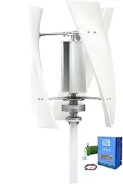 9000W Wind Turbine Generator Set, 3 Blades 12V 24V 48V 220V with MPPT Hybrid Controller Garden No Noise Vertical Wind Turbine Generator for Home Use