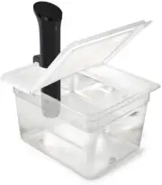 EVERIE Sous Vide Container 12 Quart EVC-12 with Collapsible Hinged Lid Compatibl